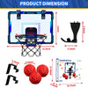 Remote Control Basketball Hoop Indoor with 7 LED Lighting, over Door Basketball Hoop, Basketball Toys Gift for Kids, Adults